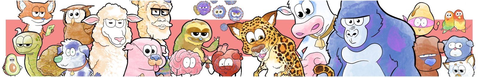 Illustrated characters from Happy Friendly Kokomo